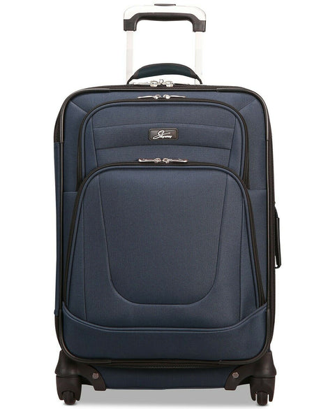 $180 New Skyway Epic 20" Softside Carry-On Expandable Spinner Suitcase Blue - evorr.com