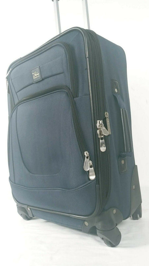 $180 New Skyway Epic 20" Softside Carry-On Expandable Spinner Suitcase Blue - evorr.com