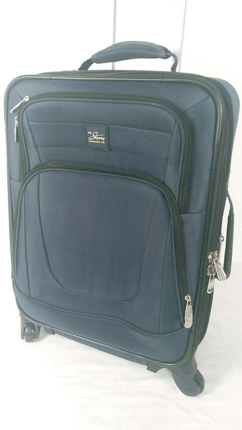 $180 New Skyway Epic 20" Softside Carry-On Expandable Spinner Suitcase Blue - evorr.com