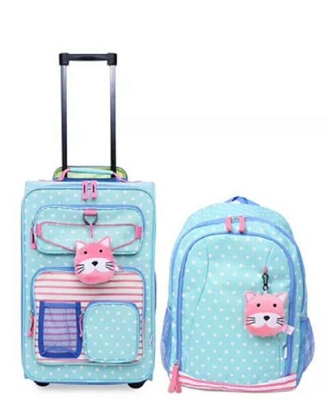 $160 New Crckt Kids 2-Piece Print Carry-On Suitcase Luggage & Backpack Set Dots