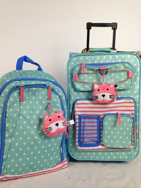 $160 New Crckt Kids 2-Piece Print Carry-On Suitcase Luggage & Backpack Set Dots