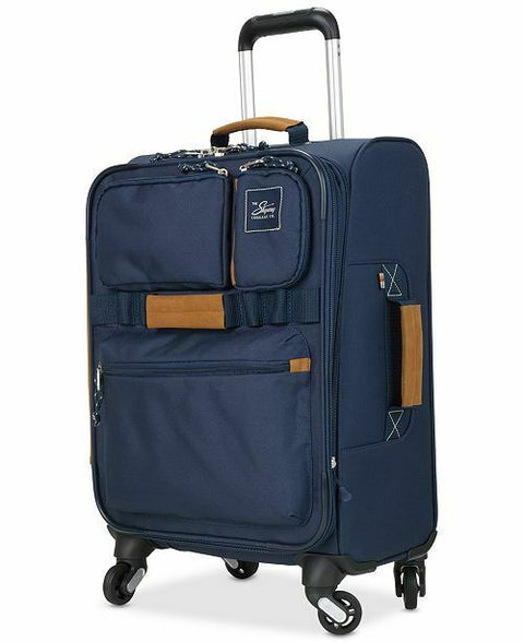 $200 New Skyway Coupeville 20" Carry-On Spinner Suitcase Luggage Blue