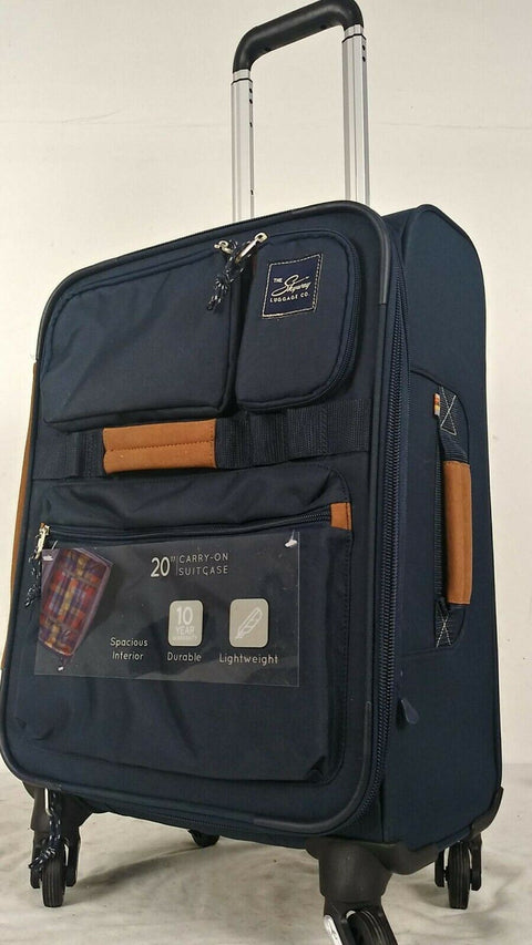 $200 New Skyway Coupeville 20" Carry-On Spinner Suitcase Luggage Blue