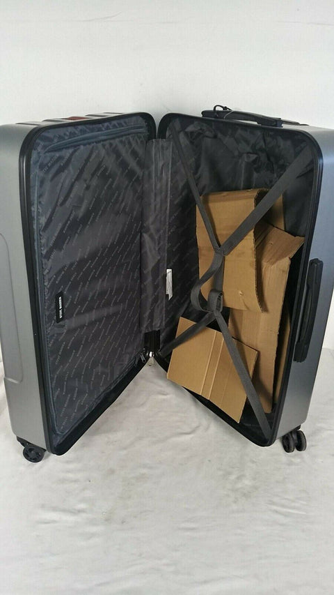 $380 New Steve Madden B-2 Hardcase 28" Luggage Suitcase Spinner Check in Silver