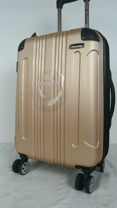 $240 New Rockland Sonic ABS 20" Carry On Hard case Luggage Suitcase Champagne