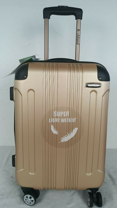 $240 New Rockland Sonic ABS 20" Carry On Hard case Luggage Suitcase Champagne