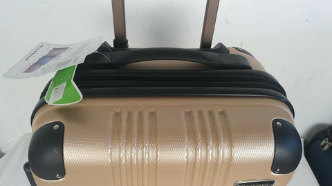 $240 New Rockland Sonic ABS 20" Carry On Hard case Luggage Suitcase Champagne