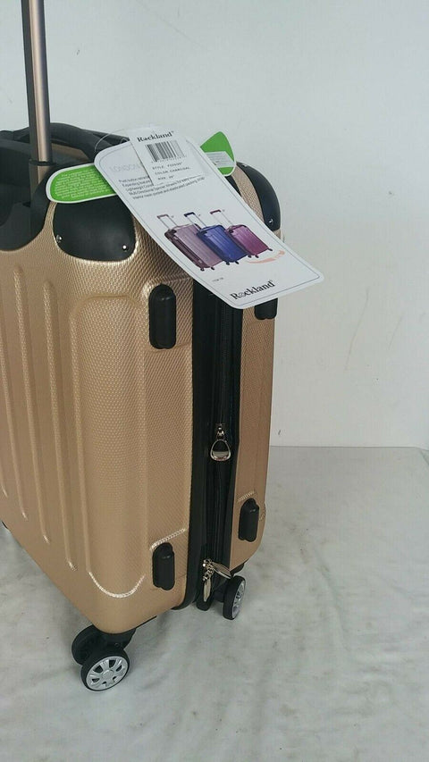 $240 New Rockland Sonic ABS 20" Carry On Hard case Luggage Suitcase Champagne