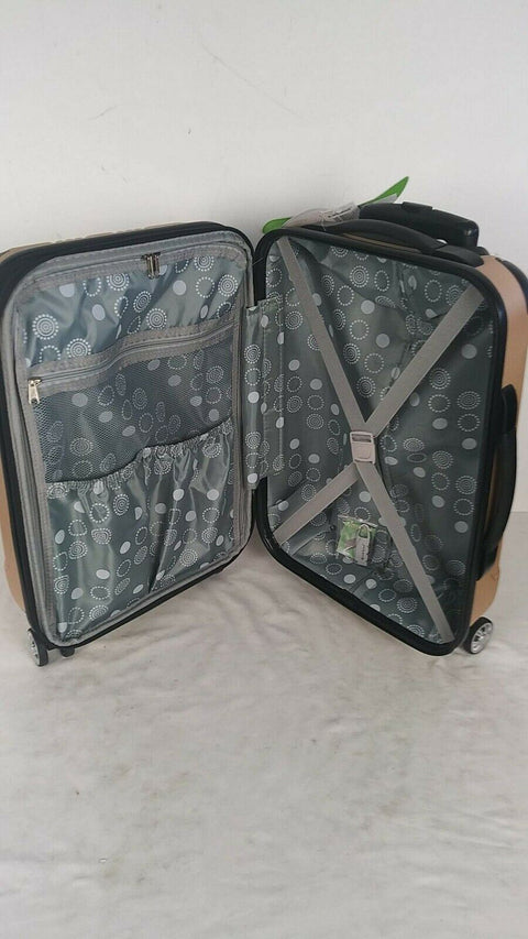 $240 New Rockland Sonic ABS 20" Carry On Hard case Luggage Suitcase Champagne