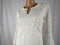 $79 New Charter Club Womens White 3/4 Bell-Sleeve Lace Blouse Tunic Top Small