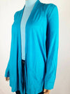New Karen Scott Womens Long Sleeve Front Open Cardigan Shrug Stretch Blue Size L