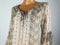 $69 New Style&Co. Women Long Sleeve Lace Up Paisley Print Tunic Top Beige Size M