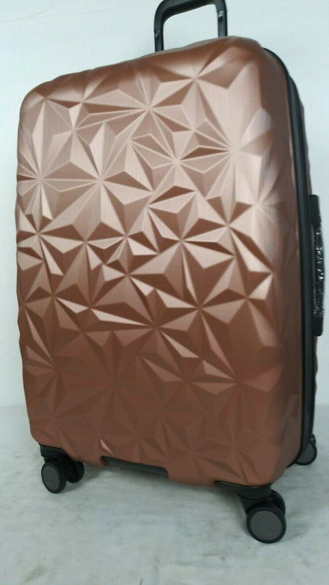 $380 New Aimee Kestenberg Geo Edge 24" Hardside Expandable Spinner Luggage Pink