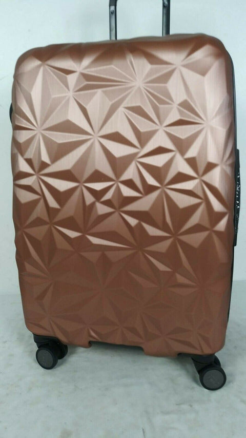 $380 New Aimee Kestenberg Geo Edge 24" Hardside Expandable Spinner Luggage Pink