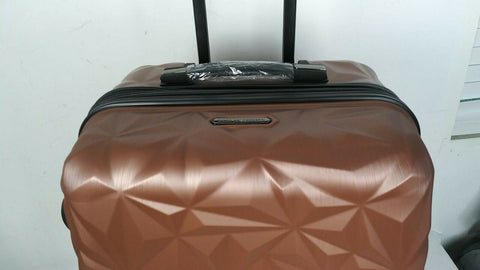 $380 New Aimee Kestenberg Geo Edge 24" Hardside Expandable Spinner Luggage Pink