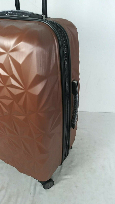 $380 New Aimee Kestenberg Geo Edge 24" Hardside Expandable Spinner Luggage Pink
