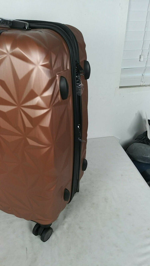 $380 New Aimee Kestenberg Geo Edge 24" Hardside Expandable Spinner Luggage Pink
