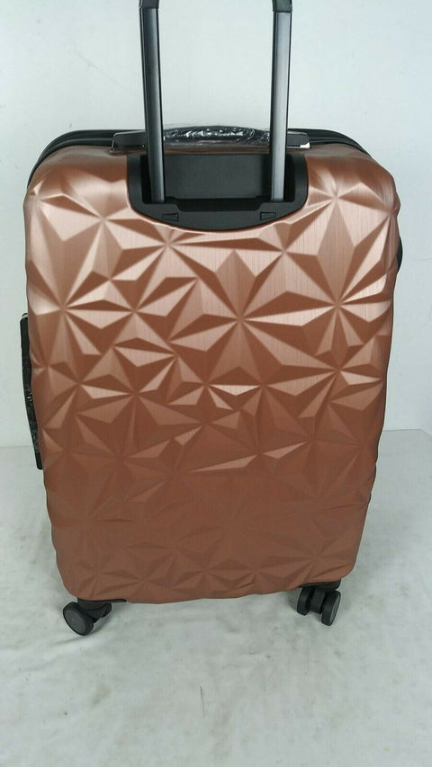 $380 New Aimee Kestenberg Geo Edge 24" Hardside Expandable Spinner Luggage Pink