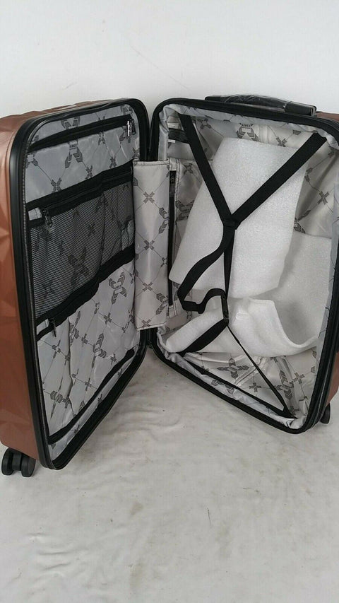 $380 New Aimee Kestenberg Geo Edge 24" Hardside Expandable Spinner Luggage Pink
