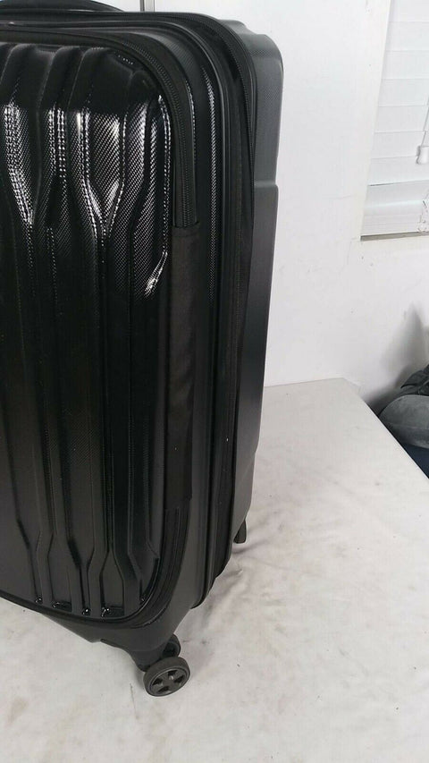 $380 Delsey Eclipse 25" Hard Case Travel Spinner Suitcase Luggage Expandable BLK