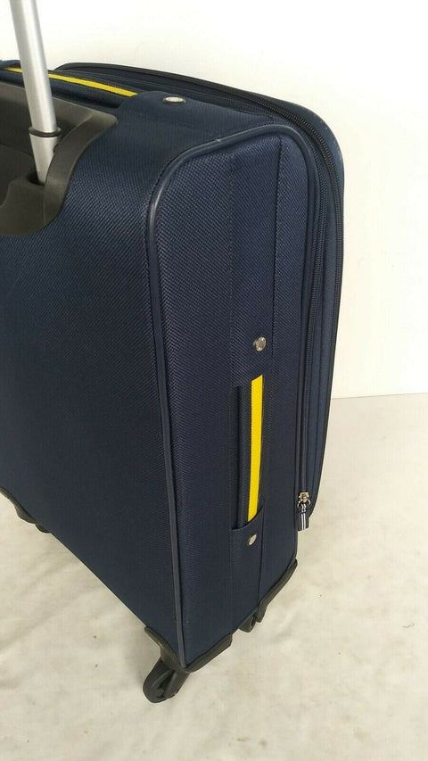 $460 New Nautica Oceanview 20" Luggage Spinner Suitcase Blue Yellow Carry On