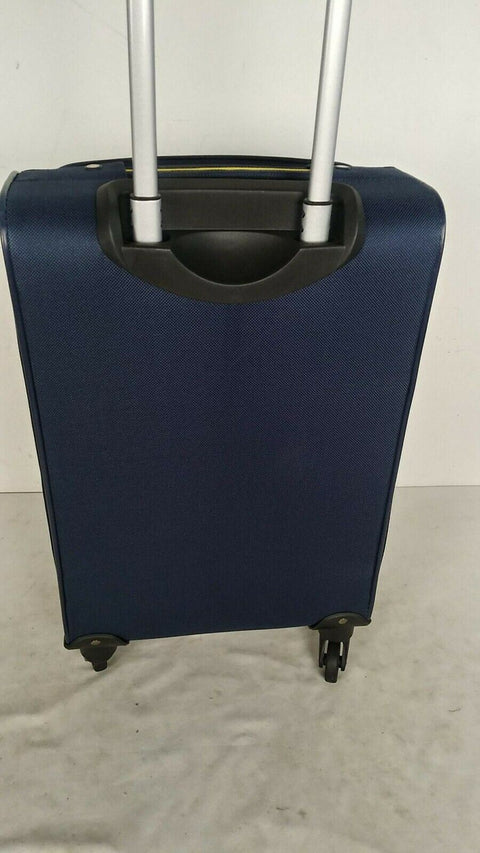 $460 New Nautica Oceanview 20" Luggage Spinner Suitcase Blue Yellow Carry On