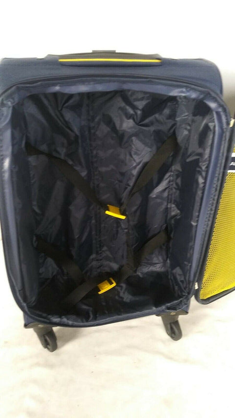 $460 New Nautica Oceanview 20" Luggage Spinner Suitcase Blue Yellow Carry On