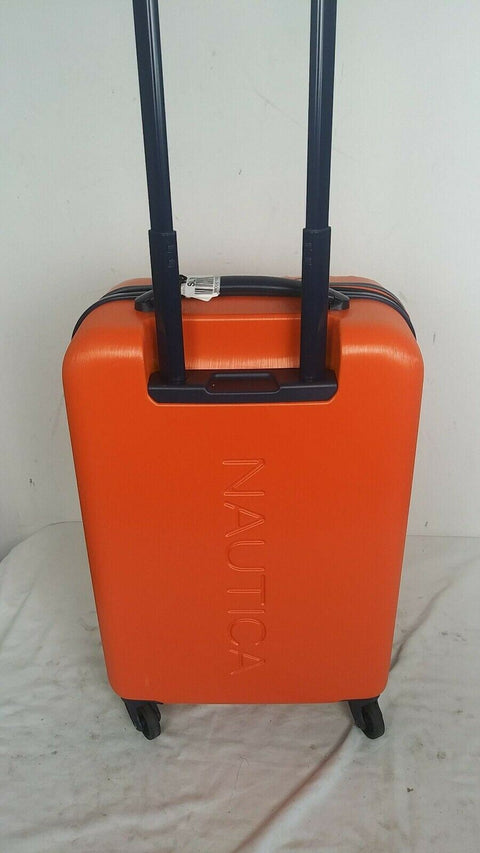 $300 New Nautica Lifeboat 20" Carry-On Hardside Spinner Suitcase Luggage Orange