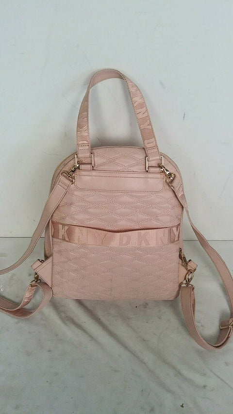 $175 DKNY Allure 14" Quilted Travel Backpack Blush Pink shoulder bag