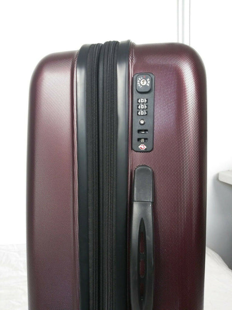 $240 London Fog Southbury 21" Hardcase Carry On Expandable Luggage Suitcase Wine