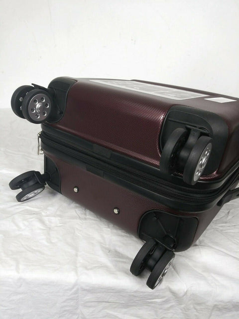 $240 London Fog Southbury 21" Hardcase Carry On Expandable Luggage Suitcase Wine