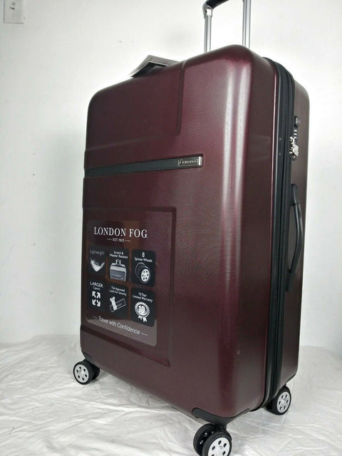 $340 London Fog Southbury 29" Hardcase Expandable Spinner Luggage Suitcase Wine