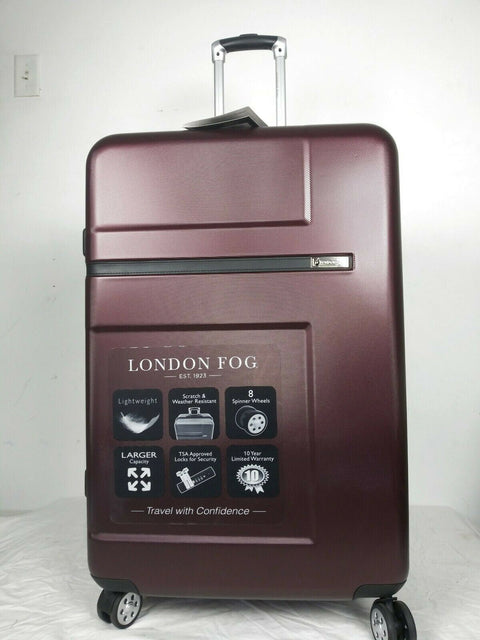 $340 London Fog Southbury 29" Hardcase Expandable Spinner Luggage Suitcase Wine