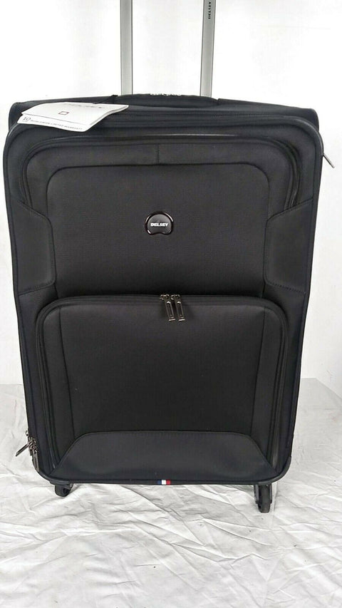$280 Delsey Opti-Max 25" Expandable Spinner Suitcase Luggage Black Softcase