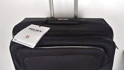 $280 Delsey Opti-Max 25" Expandable Spinner Suitcase Luggage Black Softcase