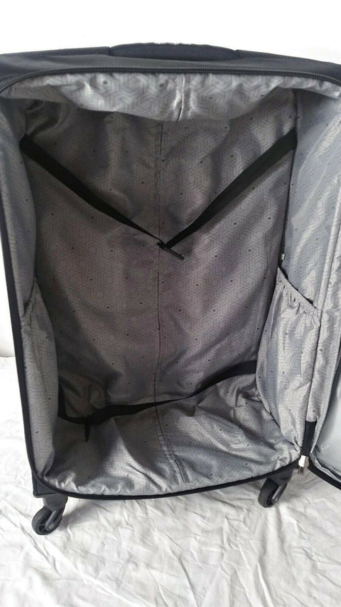 $280 Delsey Opti-Max 25" Expandable Spinner Suitcase Luggage Black Softcase