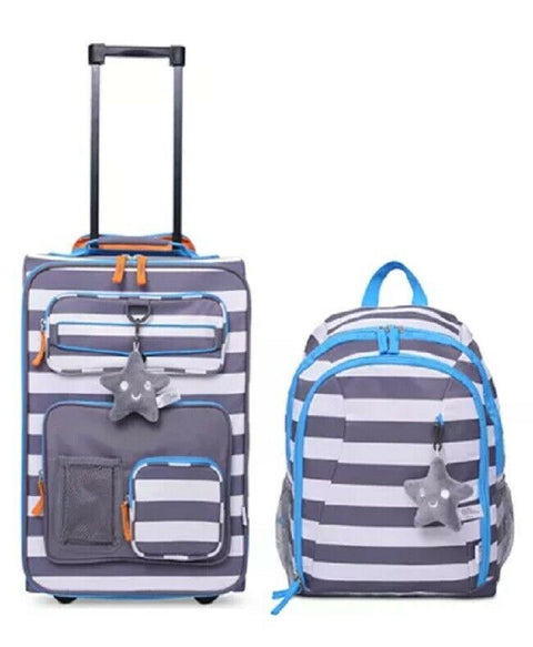 $160 New Crckt Kids 2-Piece Stripe Carry-On Suitcase Luggage & Backpack Set