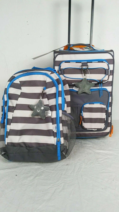 $160 New Crckt Kids 2-Piece Stripe Carry-On Suitcase Luggage & Backpack Set