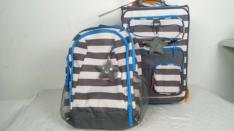 $160 New Crckt Kids 2-Piece Stripe Carry-On Suitcase Luggage & Backpack Set