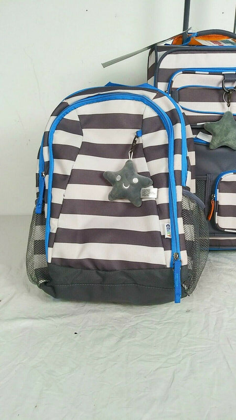 $160 New Crckt Kids 2-Piece Stripe Carry-On Suitcase Luggage & Backpack Set