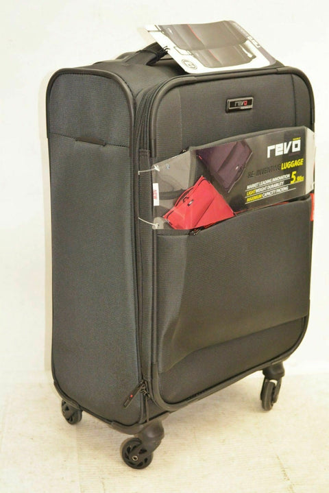 $160 NEW Revo Airborne 20" Soft Spinner Suitcase Carry on luggage Gray - evorr.com