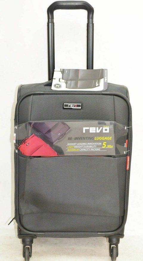 $160 NEW Revo Airborne 20" Soft Spinner Suitcase Carry on luggage Gray - evorr.com