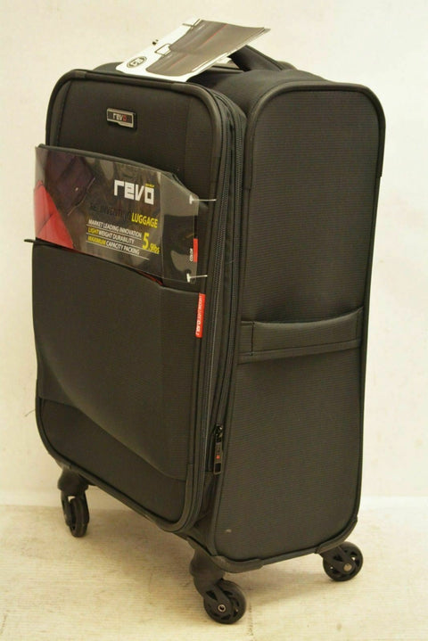 $160 NEW Revo Airborne 20" Soft Spinner Suitcase Carry on luggage Gray - evorr.com