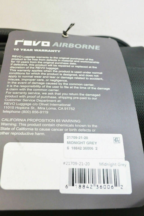 $160 NEW Revo Airborne 20" Soft Spinner Suitcase Carry on luggage Gray - evorr.com