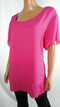 New NY Collection Women Pink Short Sleeve Mix Media Chiffon Blouse Top Plus 3X