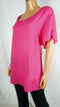 New NY Collection Women Pink Short Sleeve Mix Media Chiffon Blouse Top Plus 3X