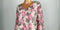 $99 ALFANI Women's Bell Sleeves Pink Petal Embroidery V-Neck Blouse Top Plus 2X