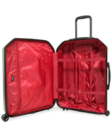 $275 NEW DKNY Allure 24" Hardcase Spinner Wheel Suitcase Travel Luggage Black