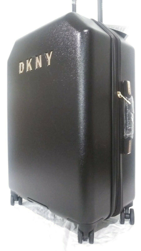 $275 NEW DKNY Allure 24" Hardcase Spinner Wheel Suitcase Travel Luggage Black