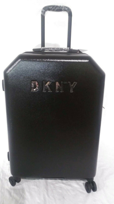 $275 NEW DKNY Allure 24" Hardcase Spinner Wheel Suitcase Travel Luggage Black